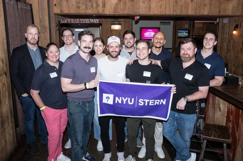 Group photo of Fertitta Veterans alumni and students