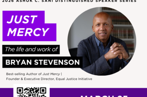Sani Lecture Series ft. Bryan Stevenson Event Graphic