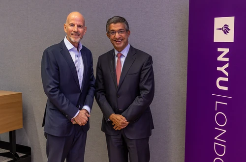 Dietrich Becker (MBA ’91) and Dean Bharat Anand in London