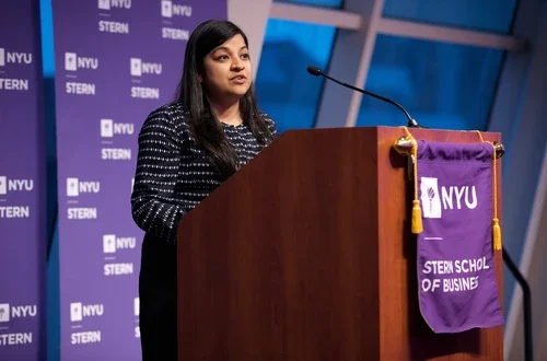 Scholar speaking at the Scholarship Reception