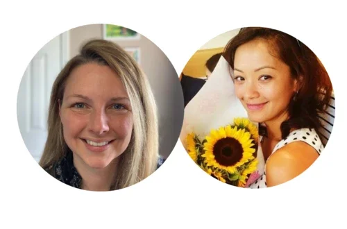 Headshots of Julia and Aiwa