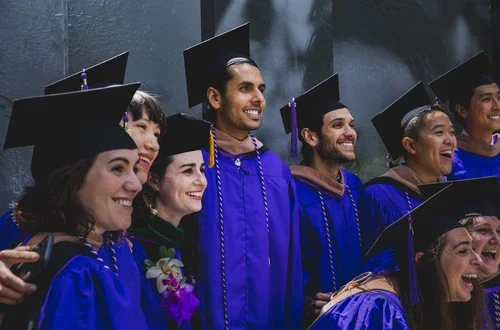 Stern students pose for graduation