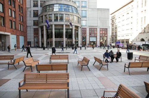 Benches on Gould Plaza