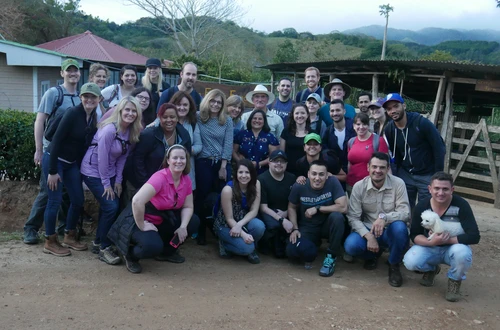 Group of Executive students at coffee farm