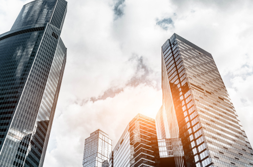 News and Insights Banner Futuristic buildings