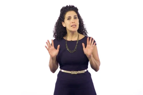 Professor teaching on screen