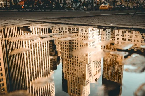 Reflection of buildings in NYC