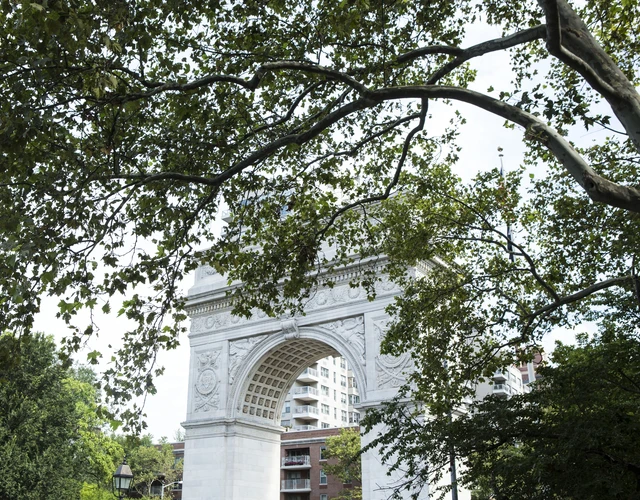 Washington Square Park Arch in the spring