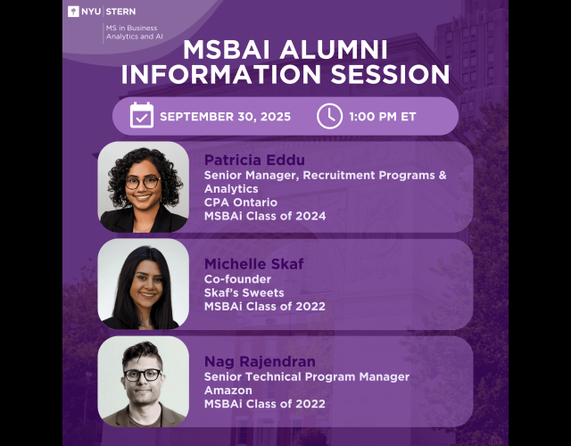 MSBAi alumni panel graphic