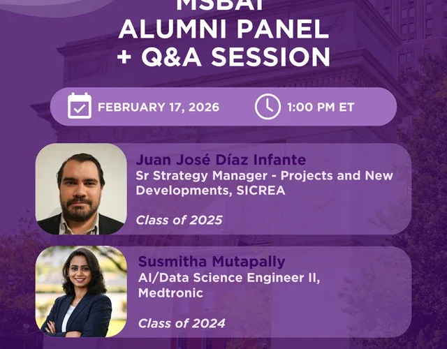 MSBAi alumni panel graphic