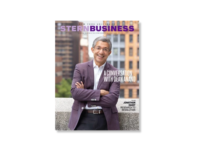 The cover of STERN BUSINESS Magazine featuring Dean Bharat N. Anand