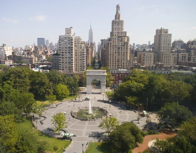 Aerial view of Washington Square Park