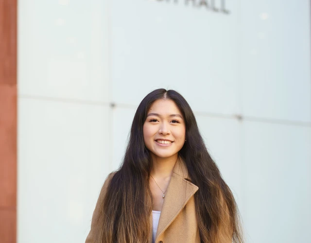 Michelle outside Tisch Hall