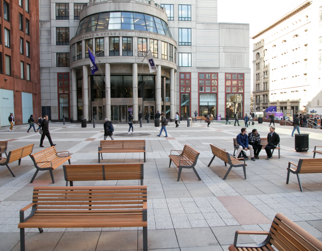 Benches on Gould Plaza Benches on Gould Plaza