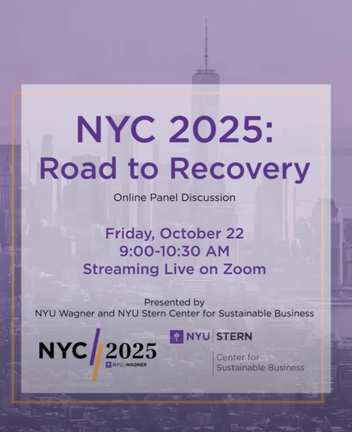 NYC 2025 road to recovery online panel discussion flyer
