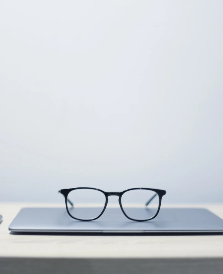 computer and glasses photo