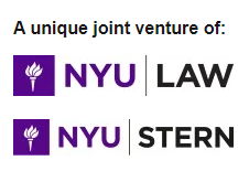 NYU Pollack Center Law and Stern logos