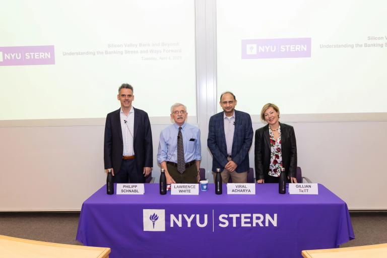 With the dust far from being settled after the collapse of Silicon Valley Bank and Signature Bank, a run on First Republic, and Credit Suisse effectively failing and being taken over by UBS – the first merger of global systemically important financial institutions – NYU Stern’s leading economics and finance scholars continue to drive the dialogue on this topic, and reconvened for a second panel discussion on “SVB and Beyond: Understanding the Banking Stress and Ways Forward.” 