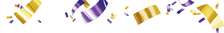 Gold and purple confetti