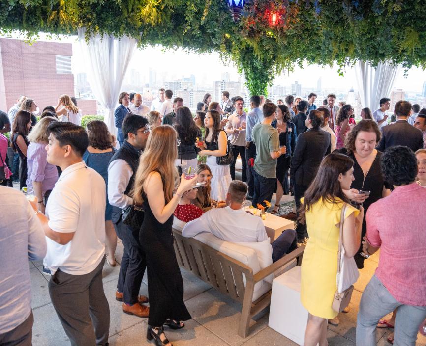 Stern alumni connect at the Welcome to Stern 10 Summer Gathering
