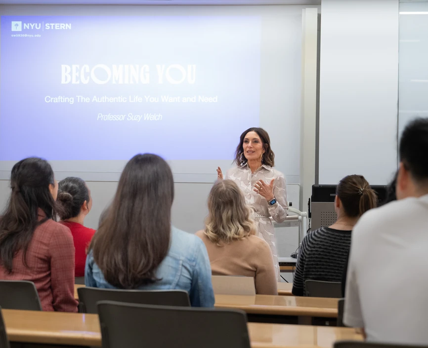 Suzy Welch teaching in a classroom