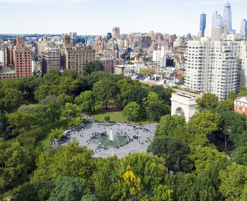 washingtonsquarepark from an aerial view