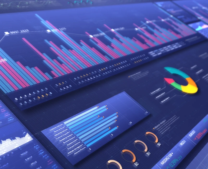 Investment trading computer dashboard