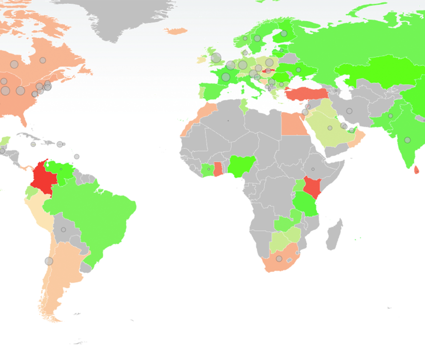 Pandemic Risk Map on V-Lab