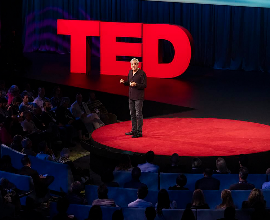 Haidt speaks at the 2026 TED Conference in Vancouver