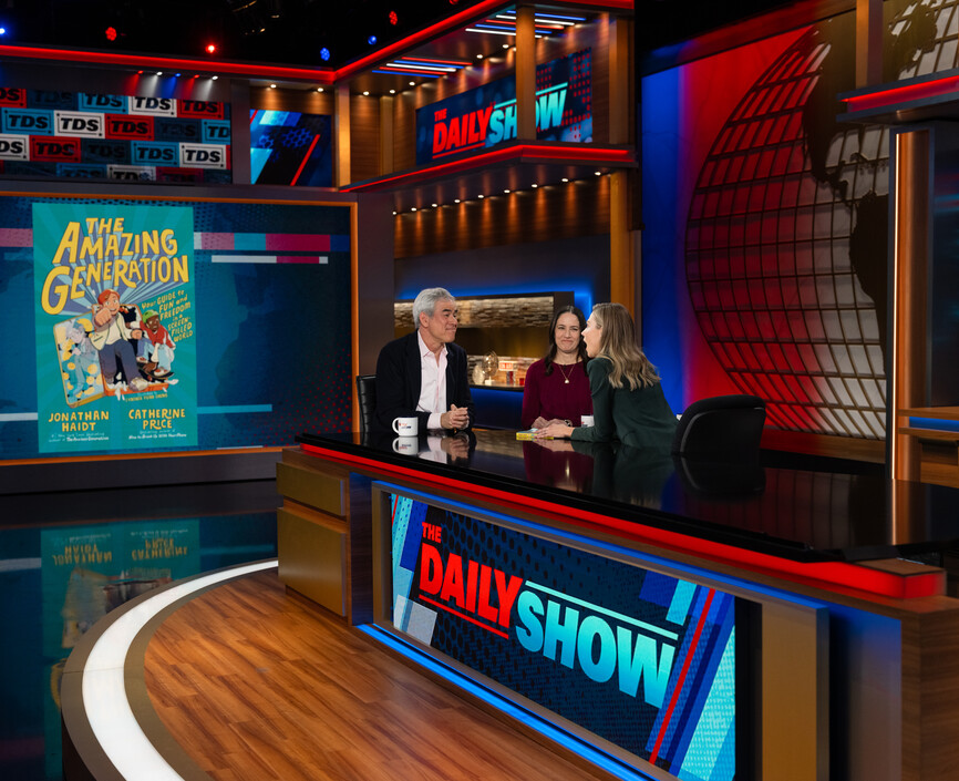 Professor Jonathan Haidt, joined by co-author Catherine Price, spoke about his most recent book The Amazing Generation on The Daily Show