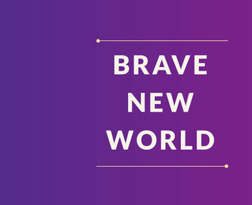 brave new world logo and vasant drawing