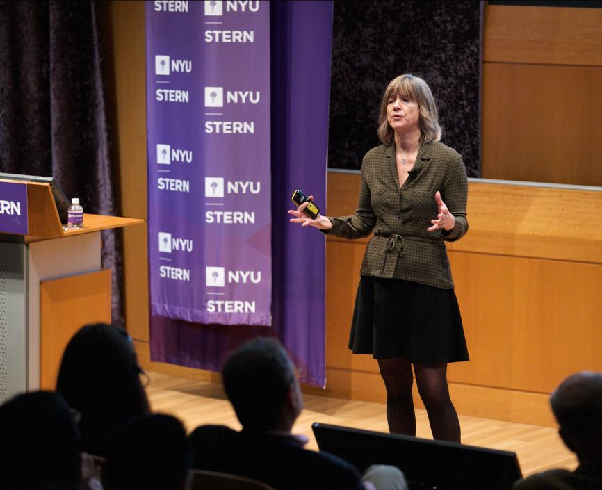 Center and Programs 2020 Tensie Whelan speaks in front of auditorium audience