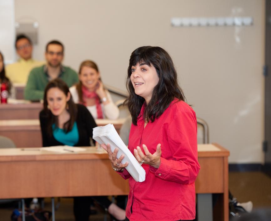 Sonia Marciano lecturing to students
