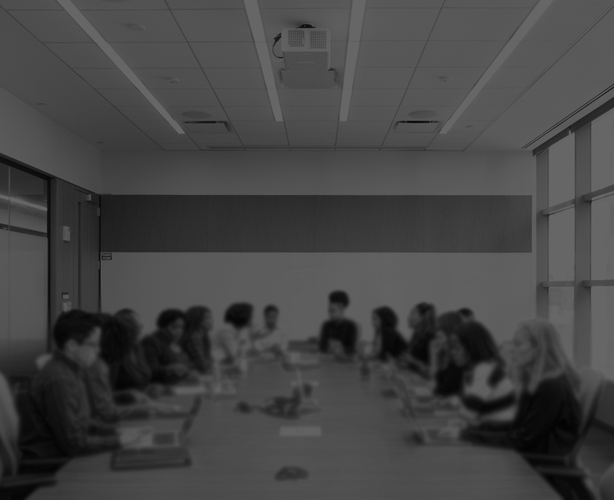 Board room filled with people