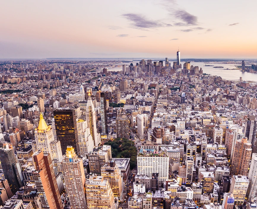 aerial view of manhattan