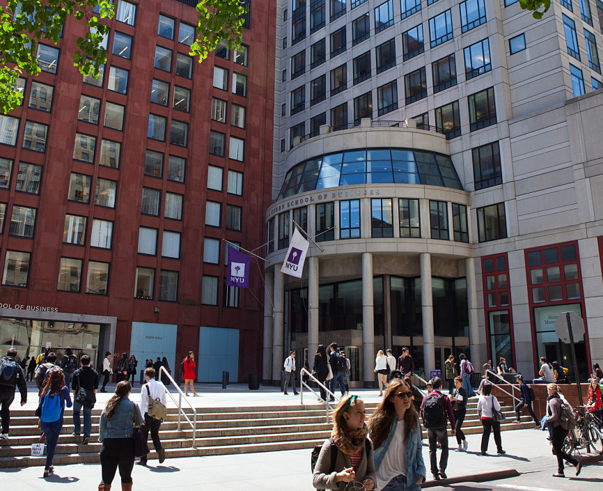 NYU Stern's Kaufman Management Center building and Gould Plaza