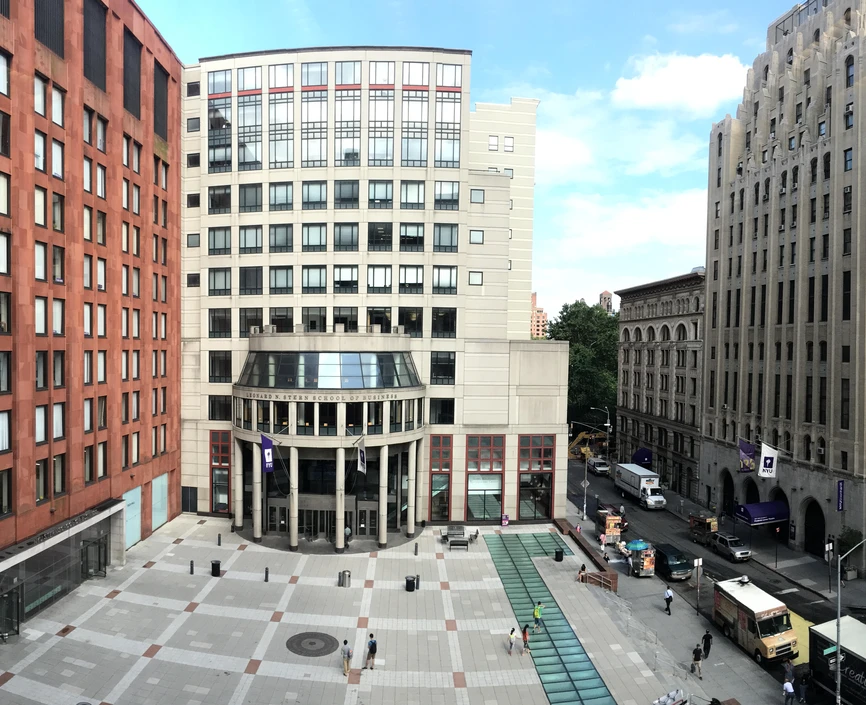 Wide exterior above shot of Gould Plaza