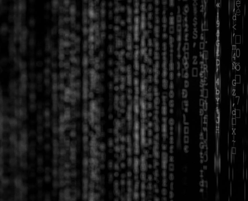 Abstract white text on black background