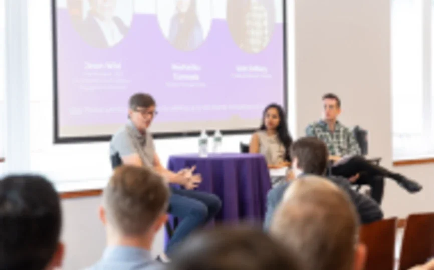 Jason Wild, Vice President, CEO Co-Innovation and Customer Engagement, Microsoft, being interviewed by Neeharika Tummala (MBA ‘22) and Scot Dalbery (MBA ‘22)