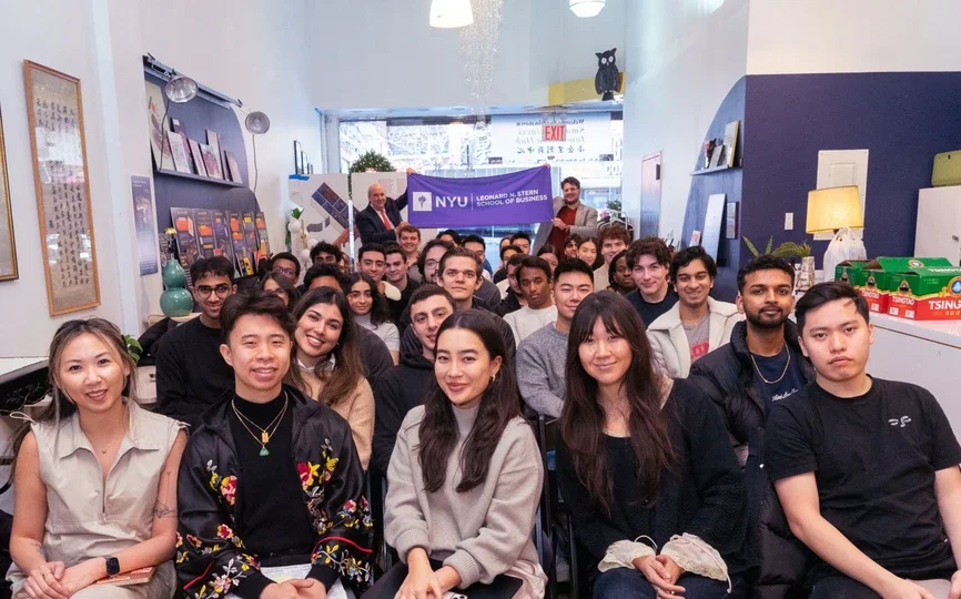 Students in Professor Bruce Buchanan’s section of the “NYC Consulting Capstone” deliver their final presentations to clients from Welcome to Chinatown