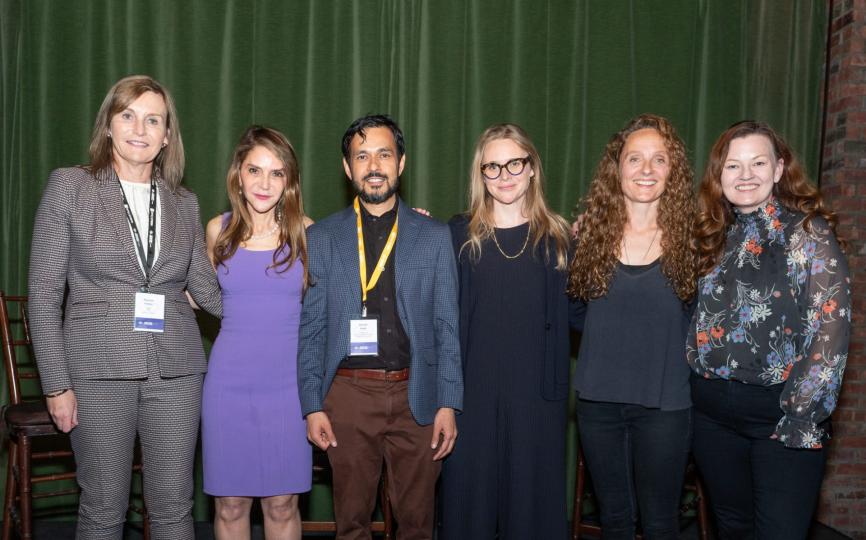 EFL founders stand with Elizabeth Elting and Deepak Hegde