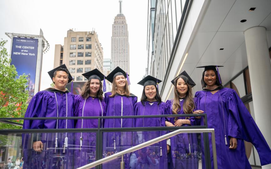 Students pose at the 2024 Convocation Ceremony at Madison Square Garden