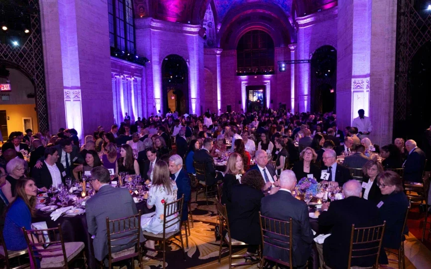 A photo showing people seated at tables during the 2025 Haskins Giving Society Award Dinner on April 24.