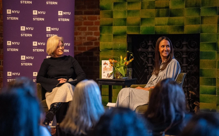 Stern alumnae gather at The Bowery Hotel for a fireside chat with Adriana Alcântara (GSAS MA ’00) and Susan Jurevics (MBA ’92)