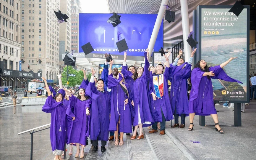 MBA students outside of Madison Square Garden