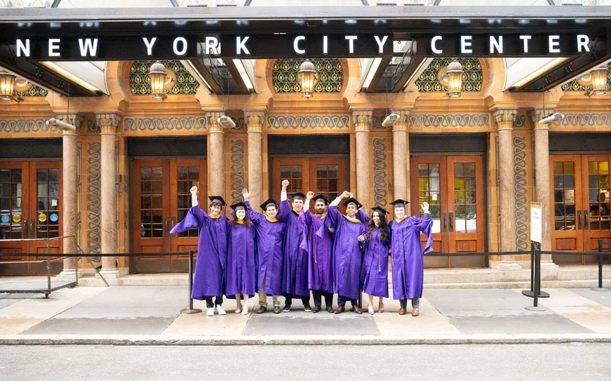 MS students in front of New York City Center