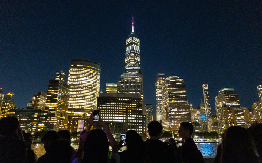 NYC skyline at night