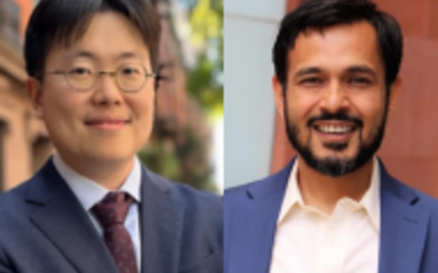 headshots of Youn Baek and Deepak Hegde