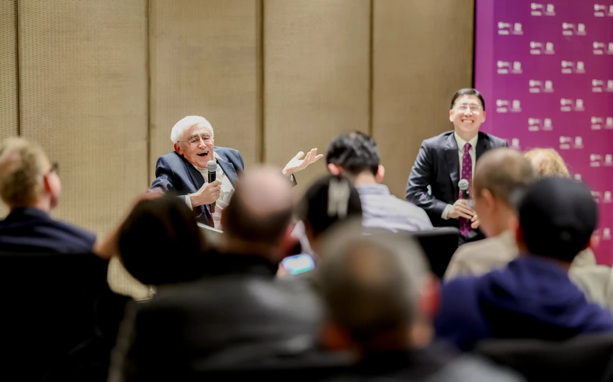 Professor Menachem Brenner and Han-Shen Lin (MS ’10) in Shanghai