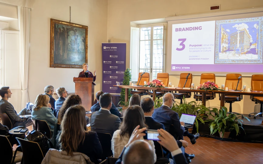 Professor Thomaï Serdari at the NYU Stern Luxury & Retail Industry Conference in Italy